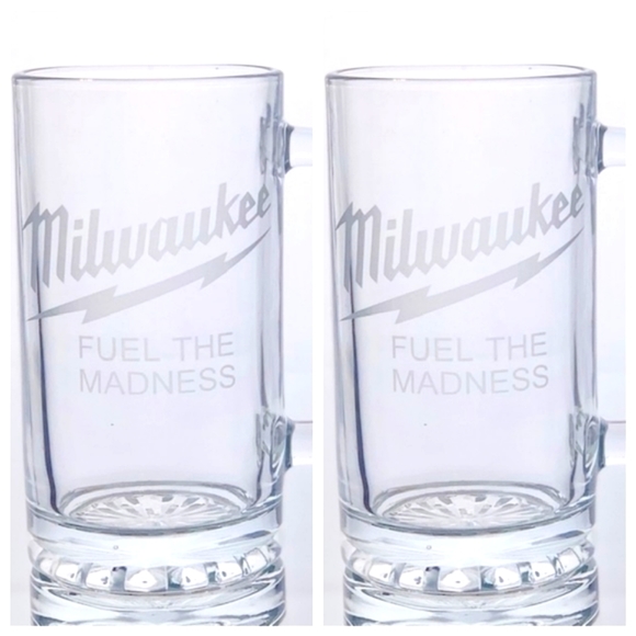 milwaukee Other - Set Of 2 Milwaukee Tool Fuel The Madness Glass Beer Mugs Glasses